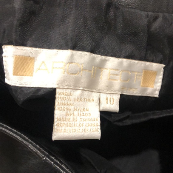 ARCHITECT 100% Leather Black Skirt Size 10 - Picture 5 of 5